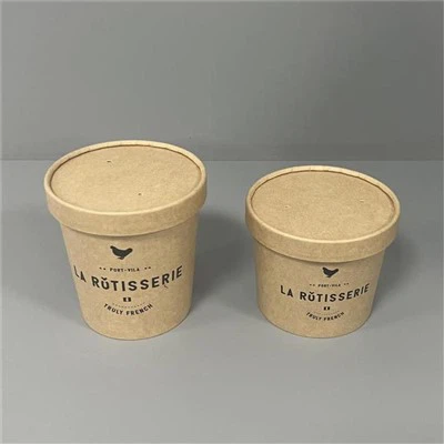 Χάρτινες μπανιέρες παγωτού 12 oz με χάρτινα καπάκια