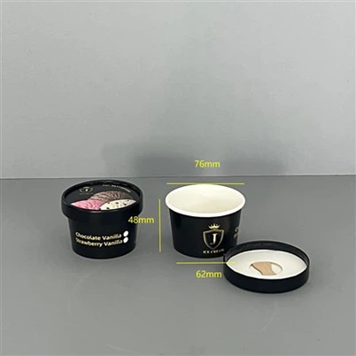 4oz Προσαρμοσμένη εκτύπωση Μπολ παγωτού με καπάκι