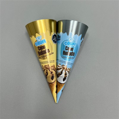 Προσαρμοσμένα εμπριμέ μανίκια χωνάκι παγωτού